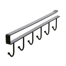تحميل الصورة في عارض المعرض، A black under cabinet hanging storage shelf hook with U-shaped hooks.