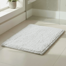 Load image into Gallery viewer, 1 Pc Absorbent Luxury Chunky Chenille Bathroom Rug (50x80cm - 950 grams) | Ultra-Soft Non-Slip Bath Mat - White