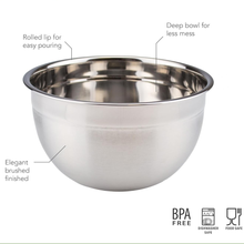 تحميل الصورة في عارض المعرض، 26cm Deep Stainless Steel Mixing Bowl | Easy-Pour Baking & Marinating Prep Basin - Silver