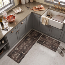 Load image into Gallery viewer, 4.0 mm Premium PVC Bathroom Mat with Non-Slip Backing, Set of 2 ( 50 x 80 cm ) & ( 50 x 150 cm ) - Rustic Gray