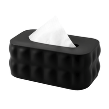 Load image into Gallery viewer, 1 PC Modern Bubble Texture Plastic Tissue Box Holder (21x13x9cm) | Decorative Napkin Dispenser & Vanity Organizer in black