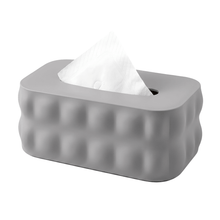 Load image into Gallery viewer, 1 PC Modern Bubble Texture Plastic Tissue Box Holder (21x13x9cm) | Decorative Napkin Dispenser & Vanity Organizer in gray