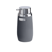 تحميل الصورة في عارض المعرض، مجموعة اكسسوارات الحمام - مخططة 400 مل. موزع صابون الحمام من ديكور - إطار فضي