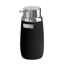 تحميل الصورة في عارض المعرض، مجموعة اكسسوارات الحمام - مخططة 400 مل. موزع صابون الحمام من ديكور - إطار فضي