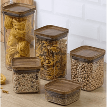 Load image into Gallery viewer, Food Storage Container Set - Airtight Acrylic 5 PCs ( 250, 700, 900, 1200 & 1700 ml.) Square Tall Containers