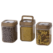 Load image into Gallery viewer, Food Storage Containers Set - Acrylic Canisters With Wooden Lid - Set of 3 x 900 ml