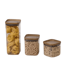 Load image into Gallery viewer, Food Storage Container Set - Airtight Acrylic 3 PCs (700, 900n& 1700 ml.) Square Tall Containers