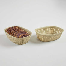 Load image into Gallery viewer, Storage basket set with cookies, grey multifunctional containers for food, durable poly-wicker, easy to clean and maintain.