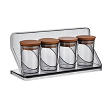 Load image into Gallery viewer, Food Storage Container - Set of 5 (100 ml. x 4 Jars & Stand) Airtight Acrylic Storage Containers