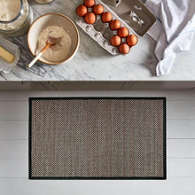 تحميل الصورة في عارض المعرض، Kitchen counter with eggs and a bowl, featuring a black doormat in the foreground.