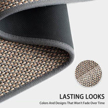 تحميل الصورة في عارض المعرض، Close-up of a woven mat with a gray border and the text 'Lasting Looks' on a white background.