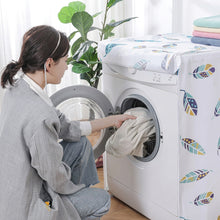 Load image into Gallery viewer, Person using a washing machine with a dust cover on a white background