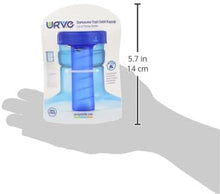 تحميل الصورة في عارض المعرض، Blue cylindrical product in a URVC branded packaging held in a hand with dimensions indicated.