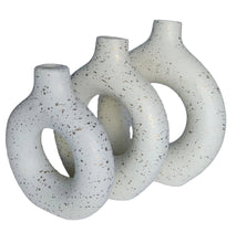 تحميل الصورة في عارض المعرض، Ceramic Vase Set of 3, Hollow Round Matte Vase for Room Decor, Modern Farmhouse Home Accents, Living Room, Book Shelf, Mantel and Minimalism Dining Coffee Table