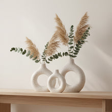 تحميل الصورة في عارض المعرض، Ceramic Vase Set of 3, Hollow Round Matte Vase for Room Decor, Modern Farmhouse Home Accents, Living Room, Book Shelf, Mantel and Minimalism Dining Coffee Table