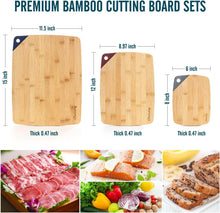 Load image into Gallery viewer, Chopping Board - Wooden with Silicone Hole Hanger Corner - Bamboo Cutting Board