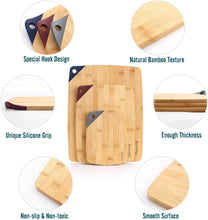 Load image into Gallery viewer, Chopping Board - Wooden with Silicone Hole Hanger Corner - Bamboo Cutting Board