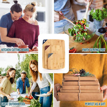 Load image into Gallery viewer, Chopping Board - Wooden with Silicone Hole Hanger Corner - Bamboo Cutting Board
