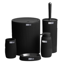 Load image into Gallery viewer, Bathroom Accessories Set - 5 Pcs Decor Bathroom Set (Striped) - Solid Frame