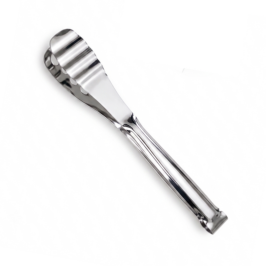 25cm Stainless Steel 2-in-1 Spatula Tongs | Slotted Fish Turner & Steak Gripper - Silver