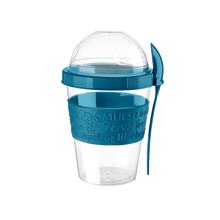 Load image into Gallery viewer, Cups/Mugs/Jars/Jugs - Take'N Go Yoghurt Box with Spoon - 600 ml, colorful muesli cup with spoon and dome lid