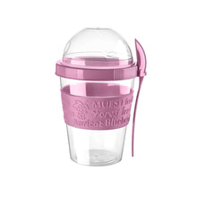 Load image into Gallery viewer, Cups/Mugs/Jars/Jugs - Take'N Go Yoghurt Box with Spoon - 600 ml in pink with spoon attached.