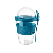 Load image into Gallery viewer, Cups/Mugs/Jars/Jugs - Take'N Go Yoghurt Box with Spoon - 600 ml in teal with a matching spoon.