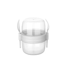 تحميل الصورة في عارض المعرض، Cups/Mugs/Jars/Jugs - Take'N Go Muesli Cup with Spoon & Fork - 800 ml, clear design with matching spoon and fork.