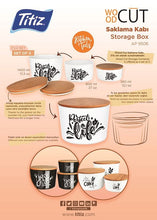 Load image into Gallery viewer, Food Storage Container Set With Wooden Lid - Airtight 3 Pcs (360, 800 & 1400 ml.) Sealed High Round Storage