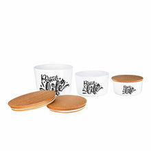 Load image into Gallery viewer, Food Storage Container Set With Wooden Lid - Airtight 3 Pcs (360, 800 & 1400 ml.) Sealed High Round Storage