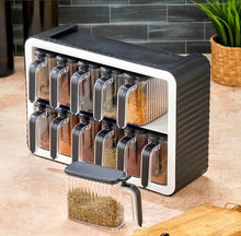 Load image into Gallery viewer, Kitchen Spice Rack - 12-Jar Seasoning Organizer - Spice Rack Organizer Wall Mount/Countertop, Seasoning Containers