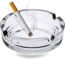 Load image into Gallery viewer, Portable Modern Ashtray - Clear Crystal Glass Smooth for Cigarettes - 10.5 Diameter * 3.5 cm
