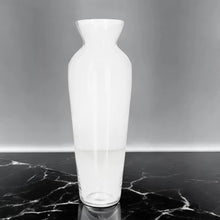 Load image into Gallery viewer, Elegant decorative clear glass vase on a sleek black marble surface, showcasing unique artisan design.