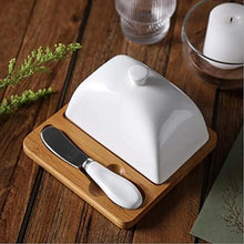 تحميل الصورة في عارض المعرض، Butter Dish - Glass & Wooden Butter Dish with Lid and Spreader
