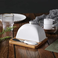 تحميل الصورة في عارض المعرض، Butter Dish - Glass & Wooden Butter Dish with Lid and Spreader
