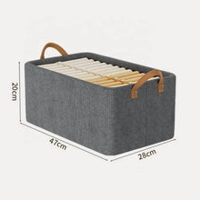 Load image into Gallery viewer, Clothes Organizer – Foldable Storage Box for Storage with Metal Frame (Large) - Grey