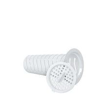 Load image into Gallery viewer, White plastic infuser for flavoring water with fruits or herbs, ideal for use in glass jugs.