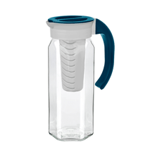 Load image into Gallery viewer, Stylish glass jug with infuser, perfect for flavored water and elegant kitchen decor.