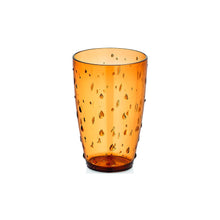 Load image into Gallery viewer, Elegant orange rain-textured drinking cup, 420 ml, BPA-free plastic, ideal for water, juice or cocktails, lightweight and shatter-resistant.