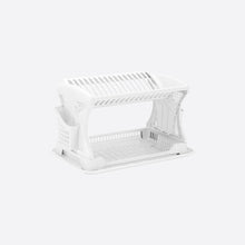 Load image into Gallery viewer, Dish Drying Rack for Kitchen Counter - Plastic Dish Drainer with Cutlery Holder