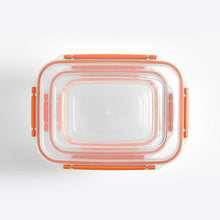 تحميل الصورة في عارض المعرض، أوعية تخزين الطعام - طقم من 3 حاويات طعام مستطيلة محكمة الغلق (1400، 2300، 4000 مل).