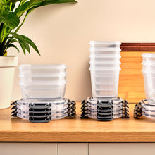Load image into Gallery viewer, Food Storage Containers - Plastic Sealed Rectangular Set of 5 (400 - 800 - 1400 - 2300 - 4000 ml)