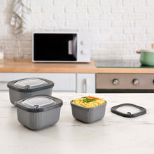 Load image into Gallery viewer, Food Storage Containers - MicroSafe Square stripe (1100 ml.) with Lid