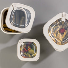 Load image into Gallery viewer, Food Storage Containers - MicroSafe Square stripe (1100 ml.) with Lid