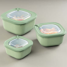 Load image into Gallery viewer, Food Storage Containers - MicroSafe Square stripe (1100 ml.) with Lid