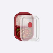 تحميل الصورة في عارض المعرض، 2-Piece "Heat'n Go" Divided Food Storage Container Set (600ml) | Microwave Safe Lunch Box with Steam Vent - Red