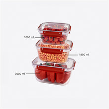 Load image into Gallery viewer, Food Storage Containers - Plastic Sealed Square Set of 3 (1000 - 1800 - 3000 ml)