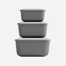 Load image into Gallery viewer, 3 Pcs Food Storage Containers Set (600, 1100 & 1800 ml.) - MicroSafe Rectangular with Snap Lid
