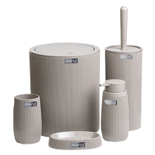 Load image into Gallery viewer, Bathroom Accessories Set - 5 Pcs Decor Bathroom Set (Striped) - Solid Frame