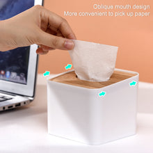 Load image into Gallery viewer, Tissue Box - Square Plastic with MDF Cover - Paper Napkin Holder Case